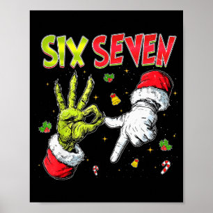 Poster Papai Noel Engraçado Diz Seis Sete Natal 67 Meme X