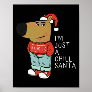 Poster Papai Noel Engraçado Feliz Natal Cara Relaxado Um