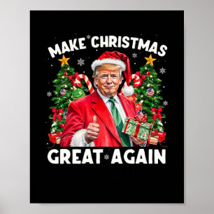 Poster Papai Noel Engraçado Trump 2025 Faça o Natal Grand
