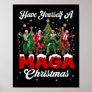 Poster Papai Noel Engraçado Trump Deseje a si Mesmo um Al
