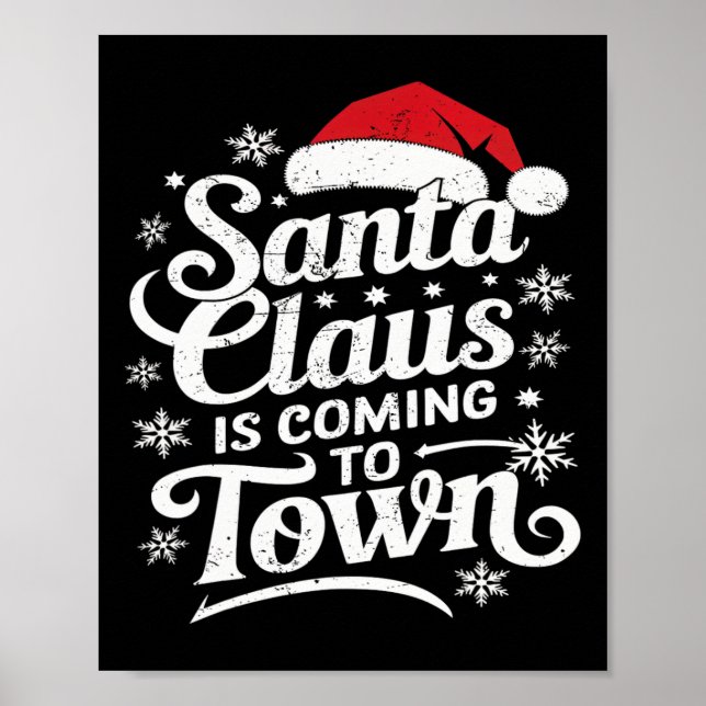 Poster Papai Noel Está Vindo Para A Cidade Este Natal (Frente)