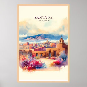 Poster Papai noel Fe Watercolor