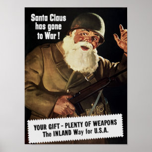 Poster Papai Noel foi para a guerra - WW2 - 1942