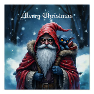 Póster Papai Noel Frostbite & Seu Duende Travesso.