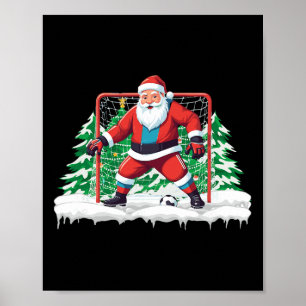 Poster Papai Noel Goleiro de Futebol Jogador de Futebol M