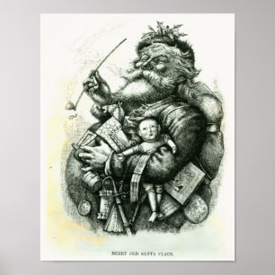 Poster Papai Noel idoso alegre