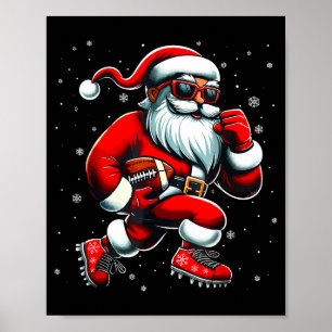 Poster Papai Noel Jogando Futebol Homens Meninos Futebol