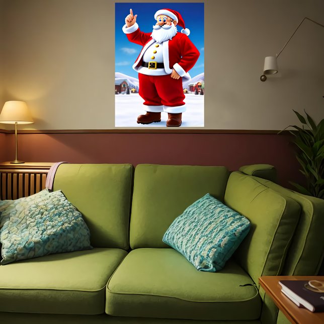 Poster Papai Noel lá fora na neve | Arte AI (Criador carregado)