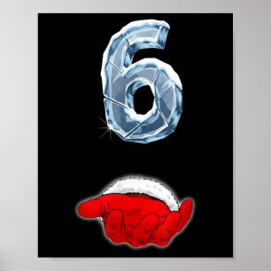 Poster Papai Noel Mão Seis Meme Engraçado 67 Natal Irônic