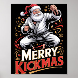Poster Papai Noel MMA Karate Feliz Chutemais Natal Feio J