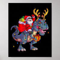 Papai Noel montado em dinossauro T Rex Natal Squad