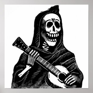 Póster Papai noel Muerte (Ceifador mexicano) que joga a