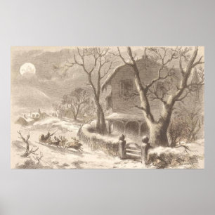 Póster Papai Noel na Noite de Natal