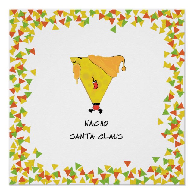 Póster Papai Noel Nacho com Chips (Frente)
