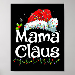 Poster Papai Noel Natal Família de Pijama Combinando Xmas