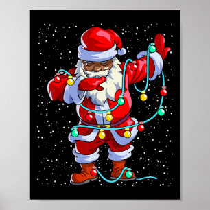 Poster Papai Noel Natal Negro Afro Americano Americano 