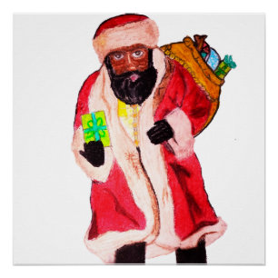 Póster Papai Noel NEGRO