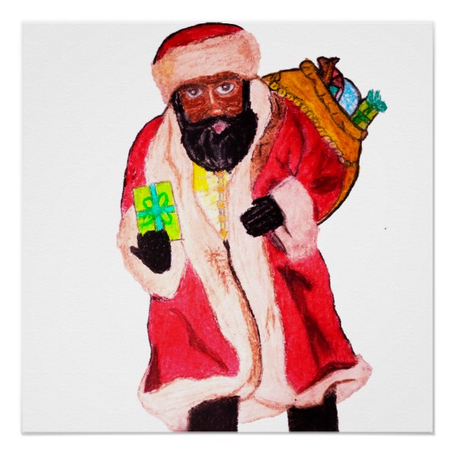 Póster Papai Noel NEGRO  (Frente)
