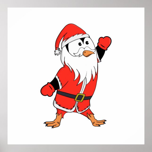 Poster Papai Noel Pinguim Pronta para o Natal (Frente)