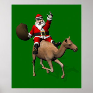Poster Papai Noel que monta um camelo