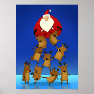 Póster Papai noel & rena