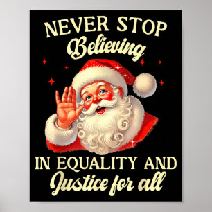 Poster Papai Noel Retro Nunca Deixe de Acreditar na Igual
