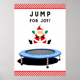 Póster Papai Noel Saltando no Trampolim