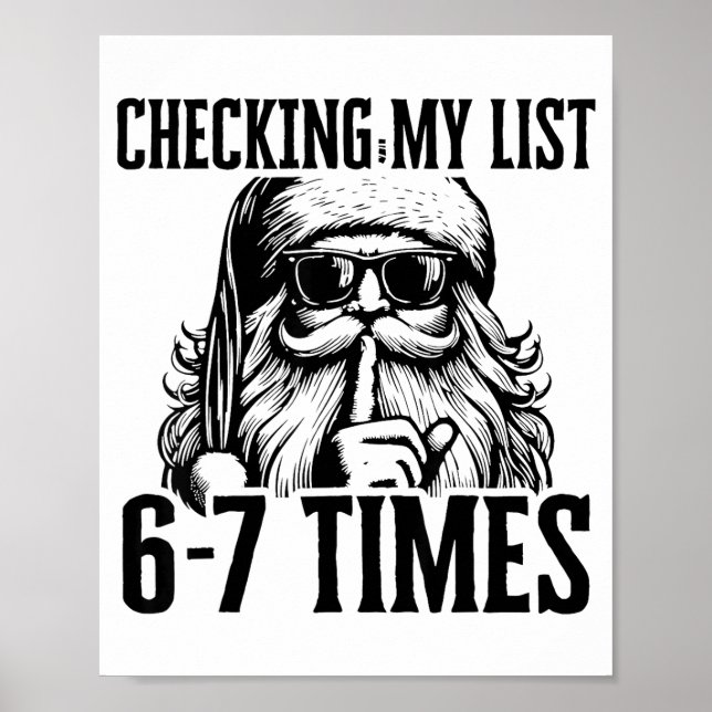 Poster Papai Noel Seis Sete 6 7 Meme Divertido Natal Féri (Frente)