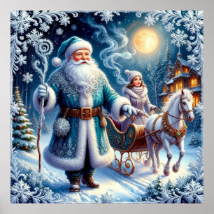 Poster Papai Noel, Sleigh Ride e Cozy Christmas