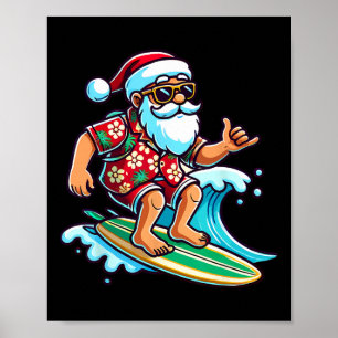 Poster Papai Noel Surfando Legal Natal Em Julho Festa de