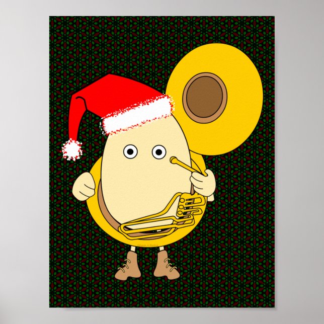 Poster Papai noel Tuba Player Egghead (Frente)