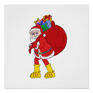 Póster Papai Noel Vestindo Big Yellow Boots