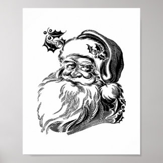 Poster Papai Noel Vintage Antigo