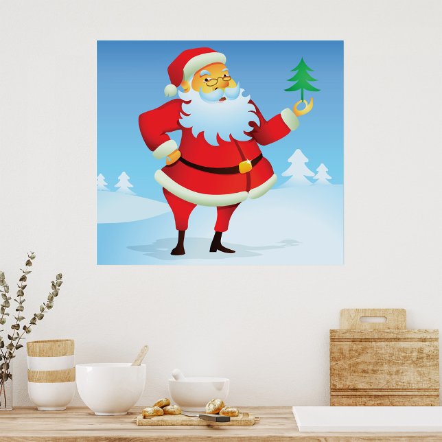 Poster Papai Noel Whimsso com Mini Árvore de Natal (Criador carregado)