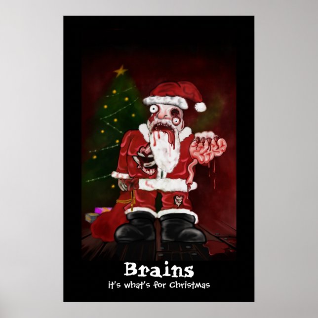Poster Papai noel Zombie (Frente)