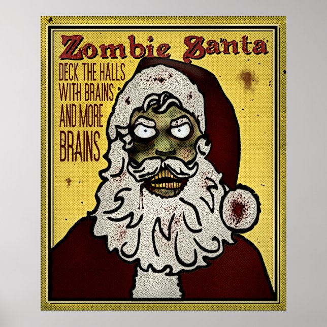 Póster Papai noel Zombie (Frente)