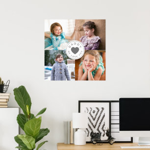 Poster Papai Nós Te Amamos Coração 4 Colagem de Fotos 