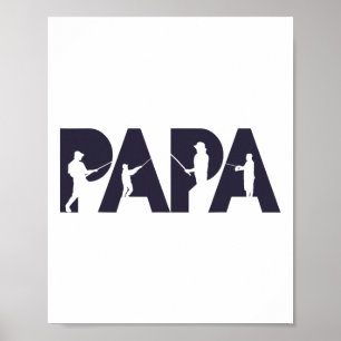 Poster Papai Pescador Pai Divertido Pescador Pai Presente