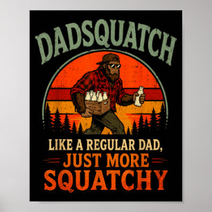 Poster Papai Sasquatch retrô pé grande como um pai regula