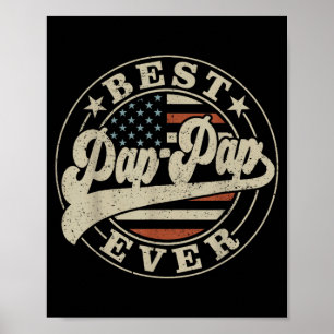 Poster Papai sempre americano bandeira EUA Dia dos Pais e