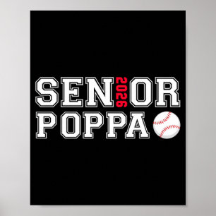 Poster Papai sênior turma de 2026 pai de baseball papai