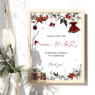 Poster Papais noeis Baby Girl Chá de fraldas Endereço um 