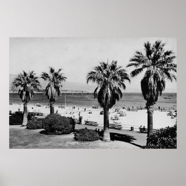 Póster Papais noeis Barbara, CA West Beach View Photoião (Frente)