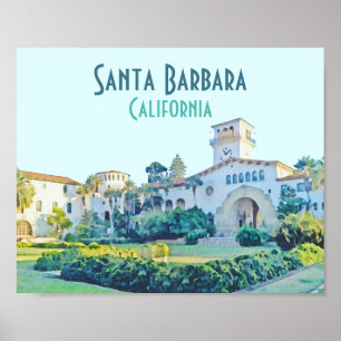 Poster Papais noeis Barbara California Courthouse Waterco