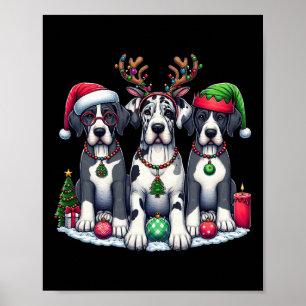 Poster Papais noeis bonitos Reindeer Elf Grandes Mulheres