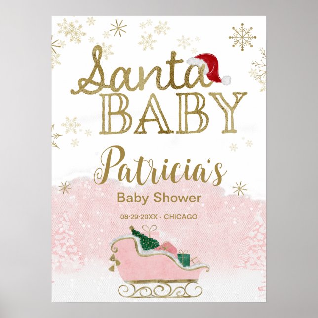 Poster Papais noeis Chá de fraldas de Natal (Frente)