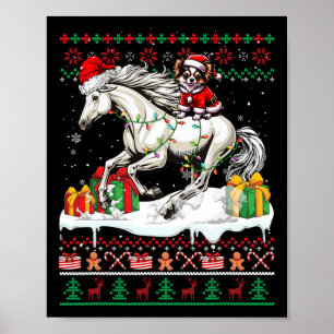 Poster Papais noeis Chihuahua Andando Cavalo de Natal Doc