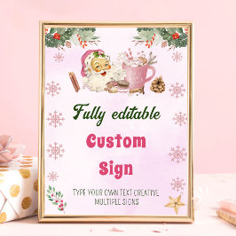 Poster Papais noeis Cookies Sinal de Mesa da Festa de Nat