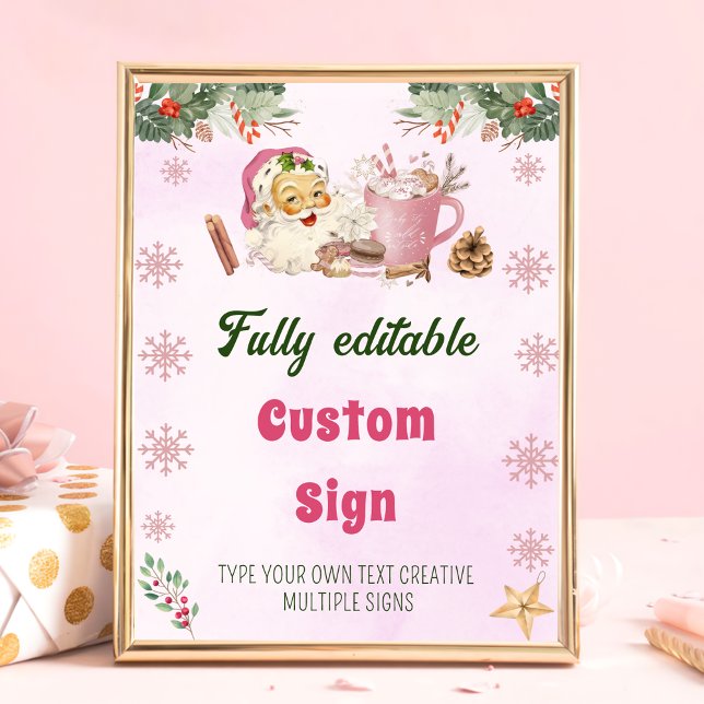 Poster Papais noeis Cookies Sinal de Mesa da Festa de Nat (Criador carregado)