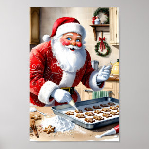 Poster Papais noeis cozinhando biscoitos de gengibre Arte